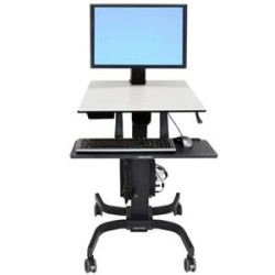 Ergotron WorkFit-C Single HD - Sedící/stojící pracovní stanice - mobilní - hranatý - šedá - černá základna