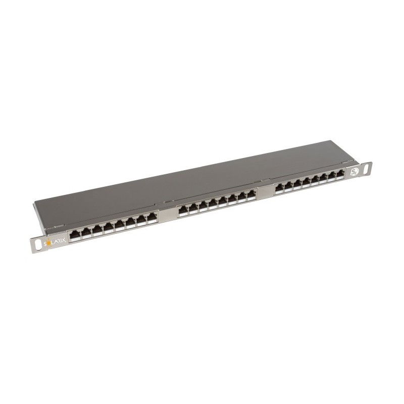 Solarix SX24HD-5E-STP-SL - Propojovací panel - CAT 5e - STP - RJ-45 X 24 - nerezová ocel - 0.5U - 19"