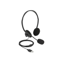 Delock - Náhlavní souprava - náhlavní - kabelové - USB-A - černá 27178