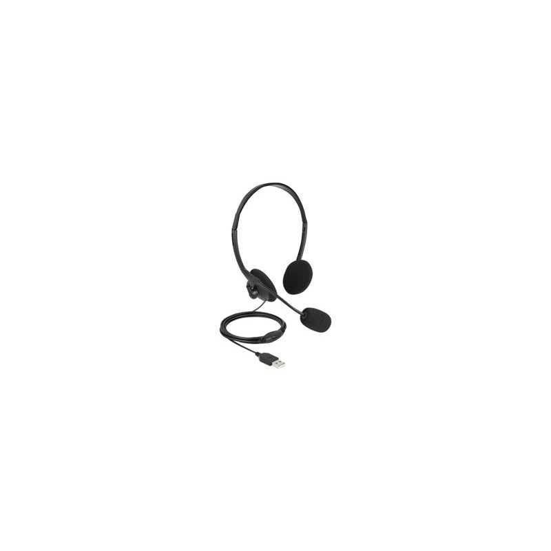 Delock - Náhlavní souprava - náhlavní - kabelové - USB-A - černá 27178