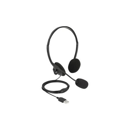 Delock - Náhlavní souprava - náhlavní - kabelové - USB-A - černá 27178