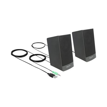 Delock - Reproduktory - pro PC - 3 Watt (celkem) - černá