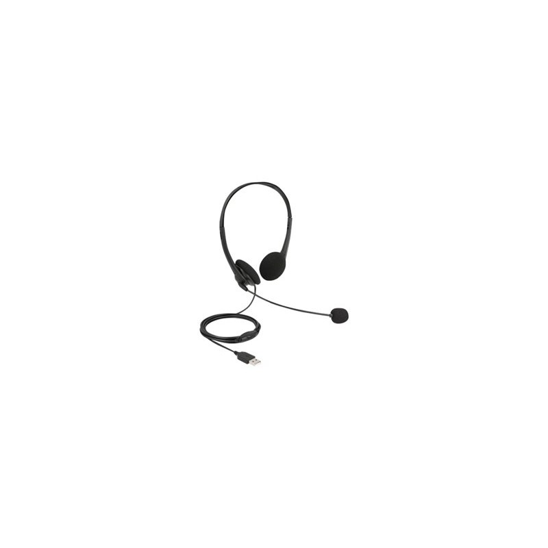 Delock - Náhlavní souprava - náhlavní - kabelové - USB-A - černá 27179
