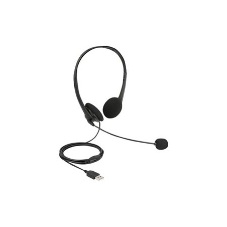 Delock - Náhlavní souprava - náhlavní - kabelové - USB-A - černá 27179