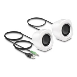 Delock - Reproduktory - pro PC - 2 Watt (celkem) - bílá