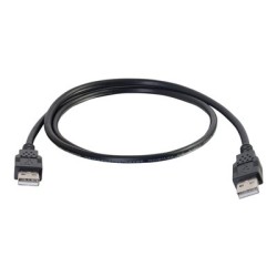 C2G 3.3ft USB Cable - USB A to USB A Cable - USB 2.0 - Black - M/M - Kabel USB - USB (M) do USB (M) - USB 2.0 - 1 m - černá
