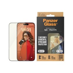 PanzerGlass - Ochrana obrazovky pro mobilní telefon - péce o oci, ultraširoký strih s EasyAligner - sklo - 6.1" - barva rámu