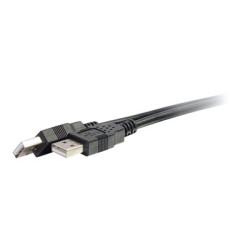 C2G 6.6ft USB Cable - USB A to USB A Cable - USB 2.0 - Black - M/M - Kabel USB - USB (M) do USB (M) - USB 2.0 - 2 m - černá