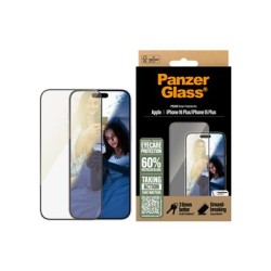 PanzerGlass Eyecare - Ochrana obrazovky pro mobilní telefon - ultra široký tvar - sklo - barva rámu černá - pro Apple iPhone 15