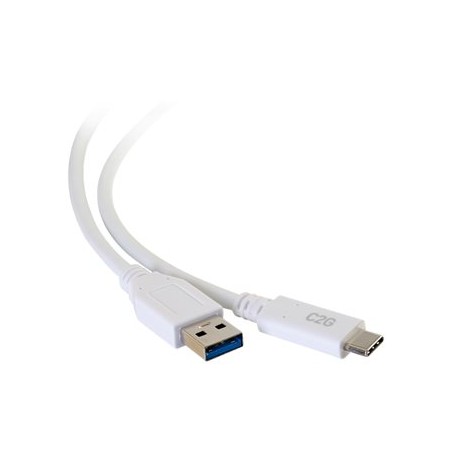 C2G 6ft USB C to USB A Cable - USB 3.2 - 5Gbps - White - M/M - USB kabel - USB typ A (M) do USB-C (M) - USB 3.1 - 30 V - 3 A
