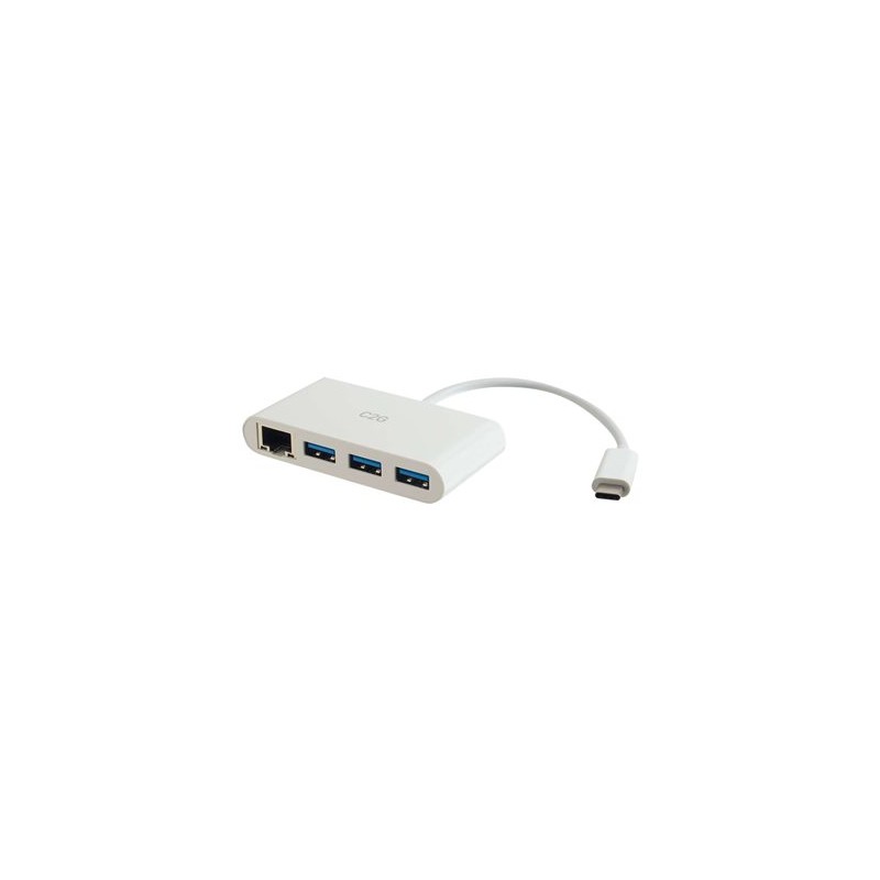 C2G USB C Hub with Ethernet - 3-Port USB Hub - Rozbočovač - 3 x SuperSpeed USB 3.0 + 1 x USB-C + 1 x 1000Base-T - desktop 29746