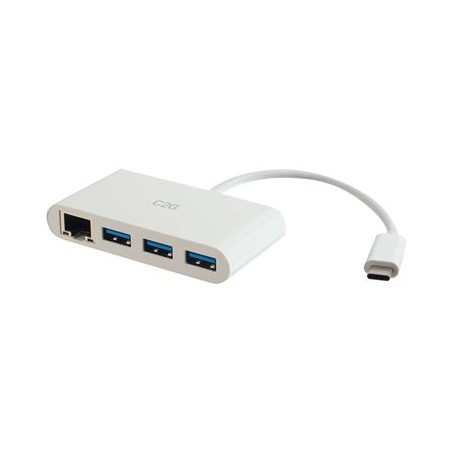 C2G USB C Hub with Ethernet - 3-Port USB Hub - Rozbočovač - 3 x SuperSpeed USB 3.0 + 1 x USB-C + 1 x 1000Base-T - desktop 29746