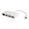 C2G USB C Hub with Ethernet - 3-Port USB Hub - Rozbočovač - 3 x SuperSpeed USB 3.0 + 1 x USB-C + 1 x 1000Base-T - desktop 29746