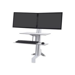 Ergotron WorkFit-S Dual Workstation - Nástavec na stůl - hranatý - hliník, vysoce kvalitní plast - bílá
