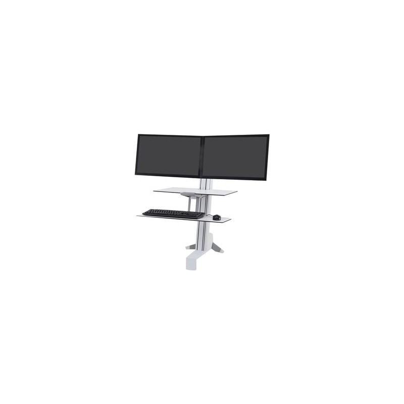 Ergotron WorkFit-S Dual Workstation - Nástavec na stůl - hranatý - hliník, vysoce kvalitní plast - bílá