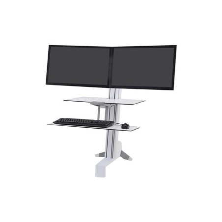 Ergotron WorkFit-S Dual Workstation - Nástavec na stůl - hranatý - hliník, vysoce kvalitní plast - bílá