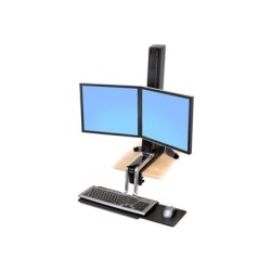 Ergotron WorkFit-S - Nástavec na stůl - hranatý - leštěný hliník, vysoce kvalitní plast, ocel s práškovým nátěrem - černá