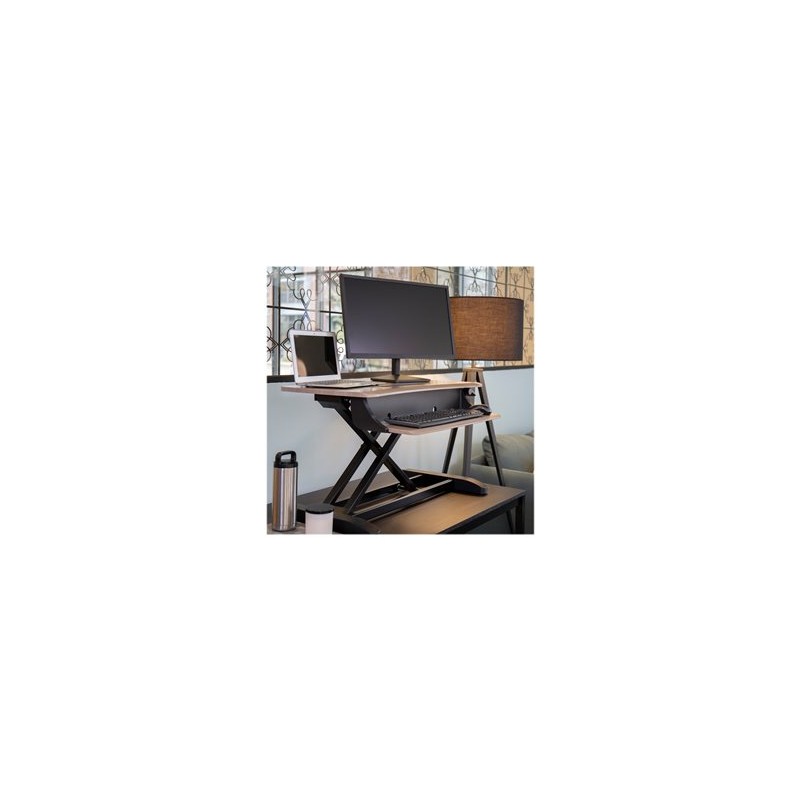 Ergotron WorkFit-Z Mini - Nástavec na stůl - hranatý - dove gray - černá základna