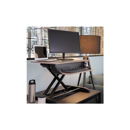 Ergotron WorkFit-Z Mini - Nástavec na stůl - hranatý - dove gray - černá základna