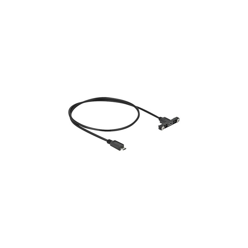 Delock - Prodlužovací šňůra USB - Micro USB typ B (F) montáž na panel do Micro USB typ B (M) - USB 2.0 - 50 cm - černá