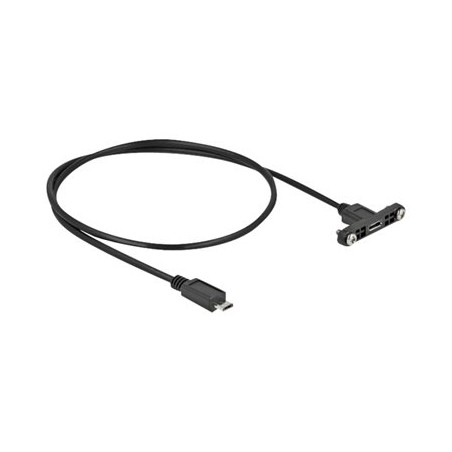 Delock - Prodlužovací šňůra USB - Micro USB typ B (F) montáž na panel do Micro USB typ B (M) - USB 2.0 - 50 cm - černá