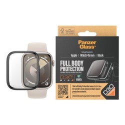 PanzerGlass - Ochrana obrazovky pro chytré hodinky - celé telo, s D3O - sklo - barva rámu cerná - pro Apple Watch Hermčs Series