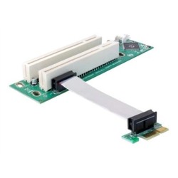 Delock Riser card PCI Express x1 2x PCI 32Bit 5 V with flexible cable 9 cm left insertion - Riser karta