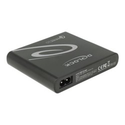 Delock USB Charger - Síťový adaptér - AC 100-240 V - 87 Watt - výstupní konektory: 4 - černá