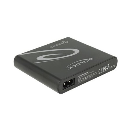 Delock USB Charger - Síťový adaptér - AC 100-240 V - 87 Watt - výstupní konektory: 4 - černá