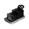 Delock - Dobíjecí stanice + AC napájecí adaptér - 112 Watt - 6 A - PD - 6 výstupní konektory (3 x USB typ A, 3 x USB-C) - šedá