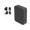 Delock - Sítový adaptér - GaN, 3 x USB-C PD 3.1 a 1 x USB-A s napájecím adaptérem 145W EU/US/UK - AC 100-240 V - 145 Watt