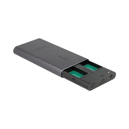 Delock - Pole pevných disku - 2 zásuvky (PCIe (NVMe)) - USB 3.2 Gen 2 (externí)