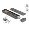 Delock - Kryt úložište - vnejší kryt pro M.2 NVME PCIe SSD nebo SATA SSD s USB 10 Gbps typ A samece - M.2 - M.2 NVMe Card /
