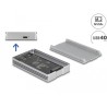 Delock - Kryt úložište - M.2 - M.2 NVMe Card - Thunderbolt 3, Thunderbolt 4, USB4 - stríbrná