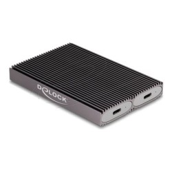 Delock - Kryt úložište - external, dual combo, toolfree - M.2 - M.2 Card (PCIe NVMe & SATA) - USB-C 3.2 (Gen 2x1) - šedá