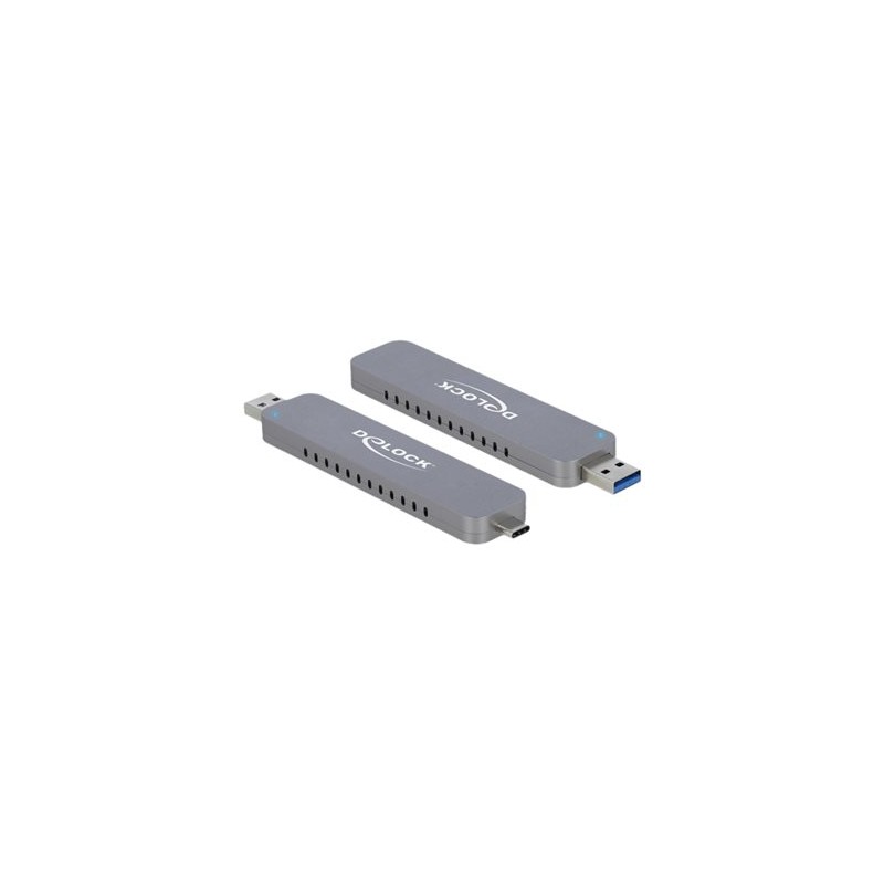Delock - Kryt úložiště - M.2 - M.2 NVMe Card - USB-C, USB 3.2 (Gen 2) - stříbrná
