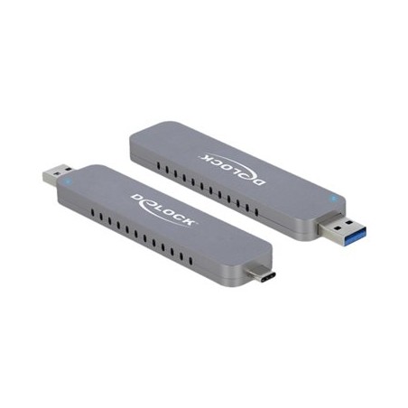 Delock - Kryt úložiště - M.2 - M.2 NVMe Card - USB-C, USB 3.2 (Gen 2) - stříbrná
