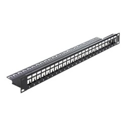Delock Keystone Patch Panel - Propojovací panel - černá - 1U - 19" - 24 porty