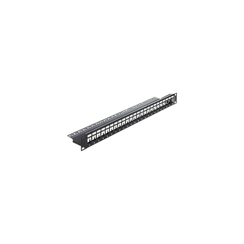 Delock Keystone Patch Panel - Propojovací panel - černá - 1U - 19" - 24 porty