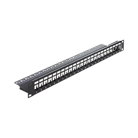 Delock Keystone Patch Panel - Propojovací panel - černá - 1U - 19" - 24 porty
