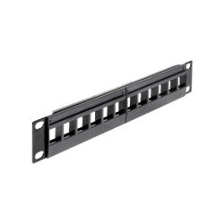 Delock - Propojovací panel - černá - 1U - 10" - 12 portů