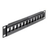 Delock - Propojovací panel - černá - 1U - 10" - 12 portů