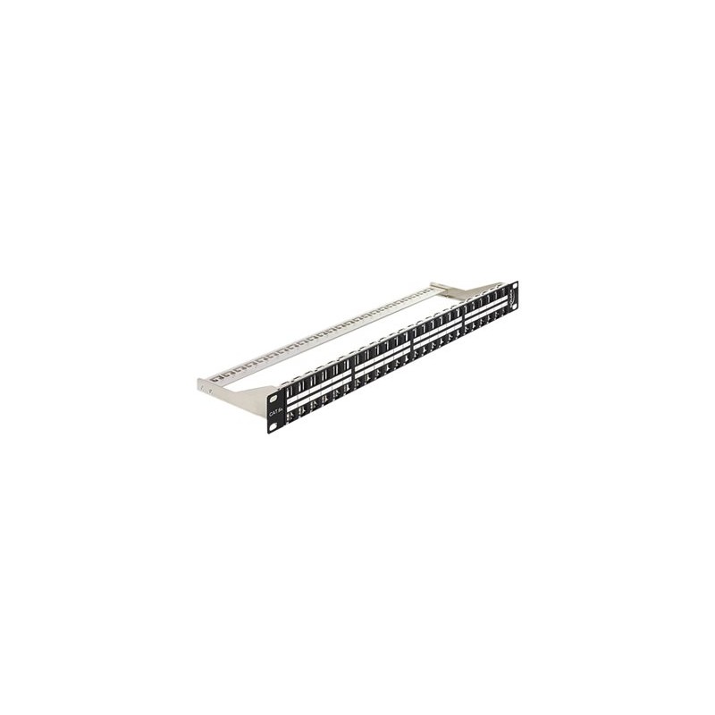 Delock Keystone Patch Panel - Propojovací panel - černá - 1U - 19" - 48 portů