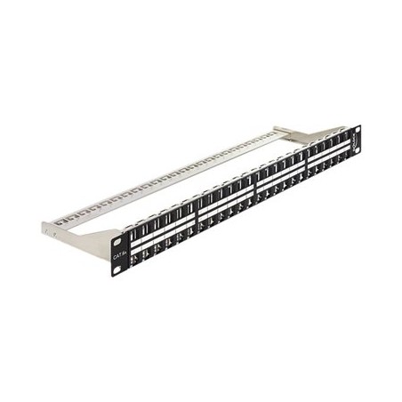 Delock Keystone Patch Panel - Propojovací panel - černá - 1U - 19" - 48 portů