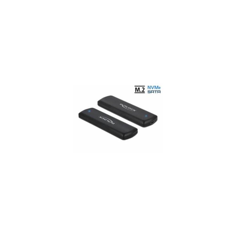 Delock External USB Type-C Combo Enclosure for M.2 NVMe PCIe or SATA SSD - Kryt úložiště - M.2 - M.2 NVMe Card / PCIe (NVMe)
