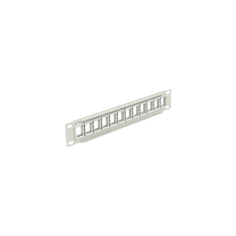 Delock - Propojovací panel - šedá - 1U - 10" - 12 portů