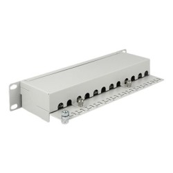 Delock - Propojovací panel - CAT 6a - RJ-45 X 12 - světle šedá, RAL 7035 - 1U - 10"