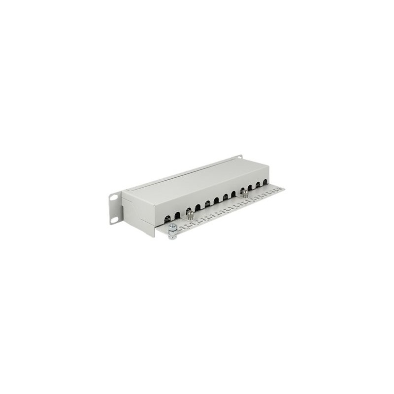 Delock - Propojovací panel - CAT 6a - RJ-45 X 12 - světle šedá, RAL 7035 - 1U - 10"
