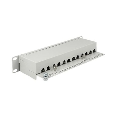 Delock - Propojovací panel - CAT 6a - RJ-45 X 12 - světle šedá, RAL 7035 - 1U - 10"