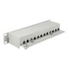 Delock - Propojovací panel - CAT 6a - RJ-45 X 12 - světle šedá, RAL 7035 - 1U - 10"